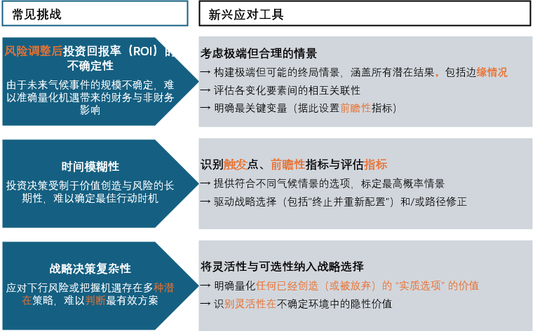 图4：构建气候适应商业论证的常见挑战与建议